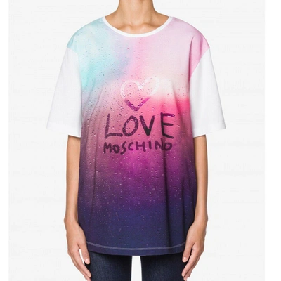 Love Moschino Over Fit Cotton  Tops & T-shirt In White