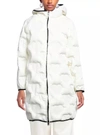 Love Moschino Chic Quilted Heart Long Down Jacket In White