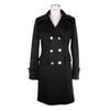 MADE IN ITALY MADE IN ITALY ELEGANT BLACK WOOLEN COAT WITH GOLD WOMEN'S BUTTONS