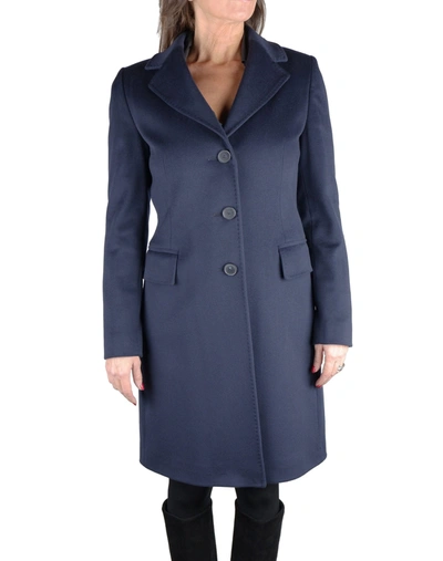 Made In Italy Elegant Blue Virgin Wool Women's Coat