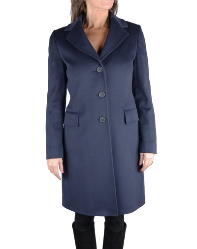 MADE IN ITALY MADE IN ITALY ELEGANT BLUE VIRGIN WOOL WOMEN'S COAT