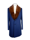 MADE IN ITALY MADE IN ITALY ELEGANT VIRGIN WOOL COAT WITH MINK MEN'S FUR