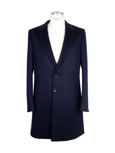 Made In Italy Elegant Blue Virgin Wool Men's Coat