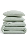 Dkny Pure Washed Linen-blend Duvet Set, Full/queen In Sage