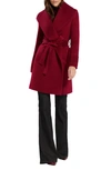 Sentaler Shawl-collar Wrap Coat In Garnet Red