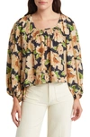 The Great The Magpie Floral Print Silk Crop Top In Victorian Rose Print