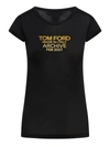 Tom Ford Silk Jersey Logo T-shirt In Negro
