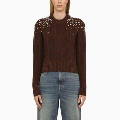 GOLDEN GOOSE SASSAFRAS WOOL SWEATER WITH RHINESTONES