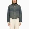 Golden Goose Bomber Jacket In Denim In Blue