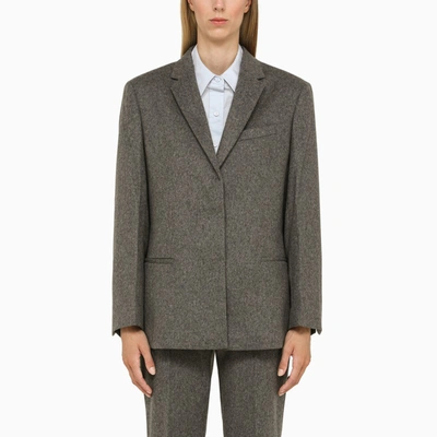 CALVIN KLEIN GREY WOOL TAILORED JACKET