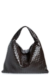 BOTTEGA VENETA BOTTEGA VENETA LARGE HOP INTRECCIATO LEATHER HOBO BAG