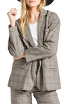 Brixton Axl Oversize Plaid Blazer In Sesame/seal Brown