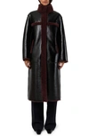 APPARIS TILLY PATENT FAUX LEATHER & FAUX SHEARLING REVERSIBLE COAT