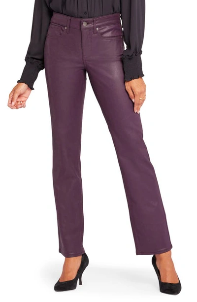 Nydj Marilyn Straight Jean In Eggplant Coated