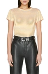 Frame Easy True Striped Linen Tee In Nectarine Multi