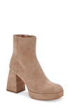 Dolce Vita Women's Ulyses Square Toe Platform Boots In Mushroom Suede