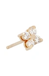 Zoë Chicco Quad Diamond Stud Earring In 14k Yellow Gold