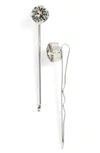 L Erickson Little Gem Bobby Pin In Black Diamond/ Silver