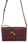 Bottega Veneta Mini Intrecciato Leather Crossbody Bag In 2250 Barolo-m Brass
