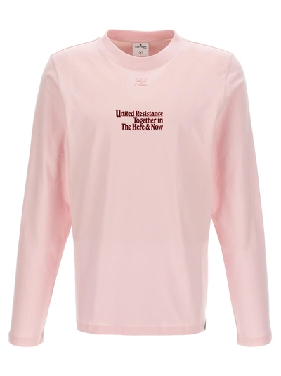 Courrèges Ac Straight Printed T-shirt Pink