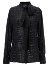 Versace Viscose And Silk Shirt With All-over Logo