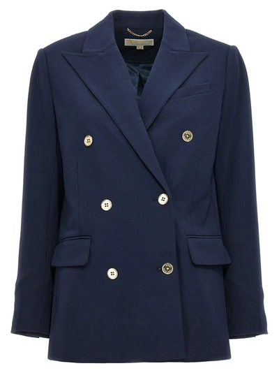 Michael Kors Double-breasted Blazer In Blue