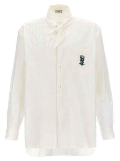 Etro Floral Embroidery Shirt In Grey