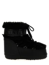 MOON BOOT ICON LOW FAUX FUR BOOTS, ANKLE BOOTS BLACK