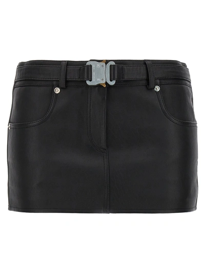 1017 Alyx 9 Sm Leather Buckle Mini Skirts Black