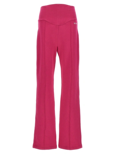 Chiara Ferragni Brand Logo Embroidery Joggers Trousers Fuchsia