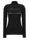 MSGM ORGANZA INSERT SWEATER SWEATER, CARDIGANS BLACK