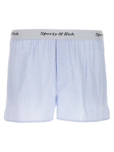 Sporty And Rich Sporty & Rich Striped Boxer Shorts In Blue