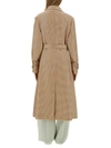 Lanvin Flowy Checkered Trench Coat In Multicolor