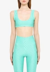 The Andamane Rhinestone Cropped Top In Light Blue