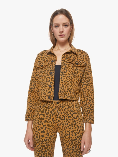 Mother The Big Shorty Cheetah Denim Jacket In Hit The Spot