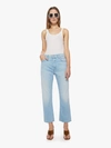 Mother The Ditcher High Waist Crop Straight Leg Jeans In Blue