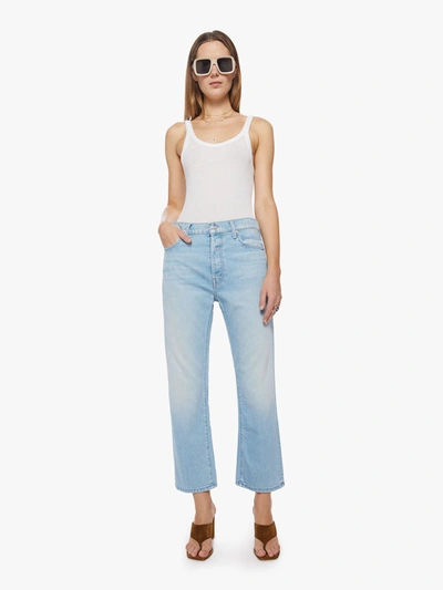 Mother The Ditcher High Waist Crop Straight Leg Jeans In Blue