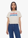 Mother The Grab Bag Crop Tee Shirt Magnetisme Tee Shirt In Brown