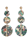 Eye Candy Los Angeles Sofia Tier Drop Earrings In Green