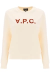 Apc A.p.c. Viva Logo Detail Cotton Sweatshirt In White