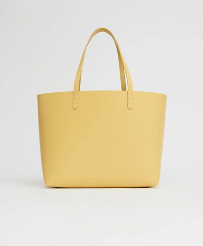 Mansur Gavriel Vegan Apple Large Tote In Limone/camel