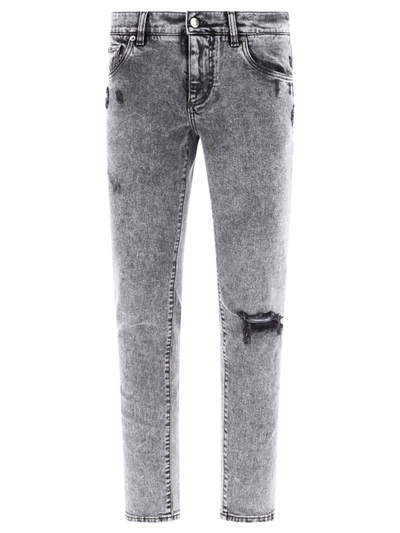 Dolce & Gabbana "stonewashed" Jeans In Grey