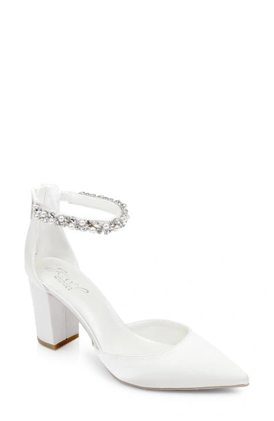 JEWEL BADGLEY MISCHKA JEWEL BADGLEY MISCHKA RISSA ANKLE STRAP POINTED TOE PUMP