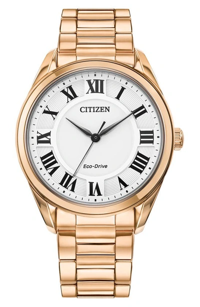 Citizen Arezzo Eco-drive Bracelet Watch, 35mm In Rose Gold