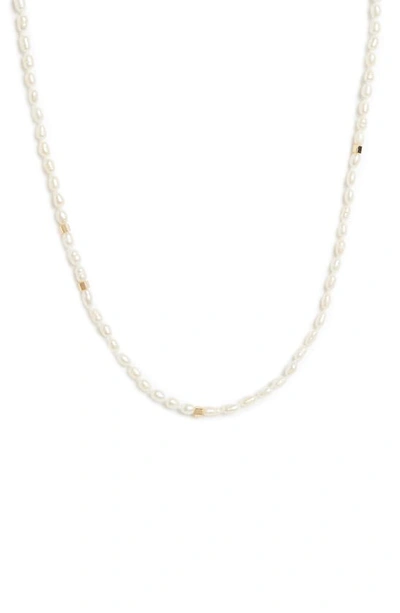 Allsaints Freshwater Pearl Choker Necklace In Pearl/ Gold