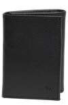 Original Penguin Pebbled Leather Trifold Wallet In Black