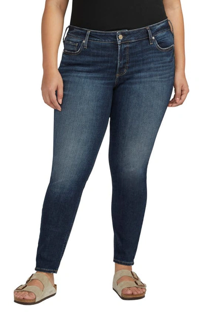 Silver Jeans Co. Women's Banning Mid Rise Skinny Cropped Jeans In Indigo