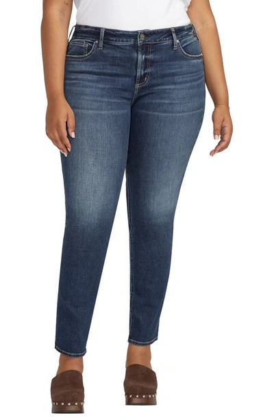 Silver Jeans Co. Plus Size Suki Mid Rise Straight Leg Jeans In Indigo