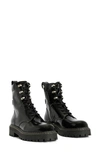 Allsaints Heidi Lug Sole Bootie In Black Shine
