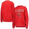 G-III 4HER BY CARL BANKS G-III 4HER BY CARL BANKS RED TAMPA BAY BUCCANEERS COMFY CORD PULLOVER SWEATSHIRT